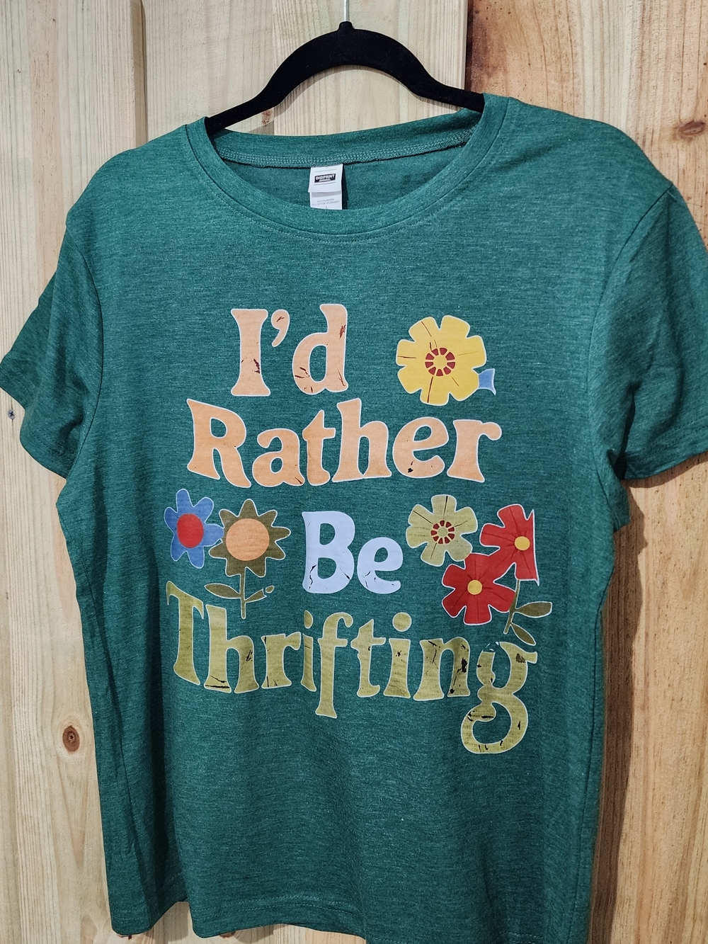 "I'd Rather Be Thrifting" Green Graphic Tee - Unbranded. Brand NEW